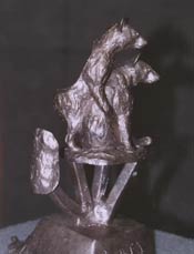 bronze sculpture, with sprews